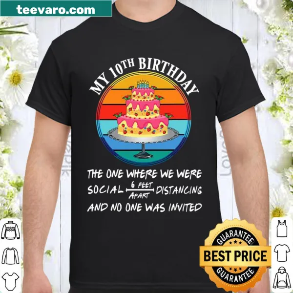 Playful vintage birthday shirt for kids turning 10