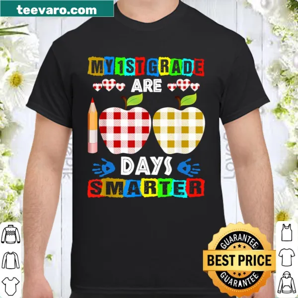 T-shirt celebrating 100 days of school for first graders and their teacher.