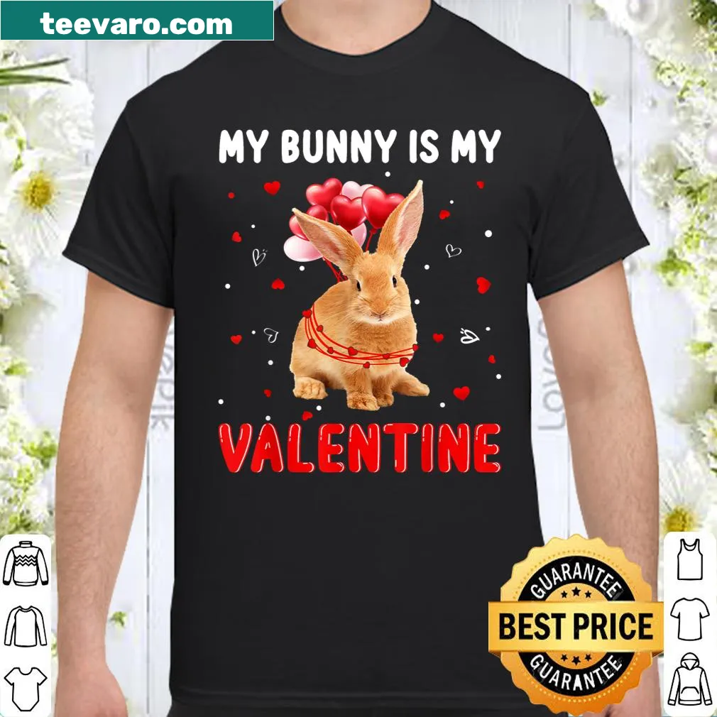 Cute bunny graphic with hearts for animal lovers