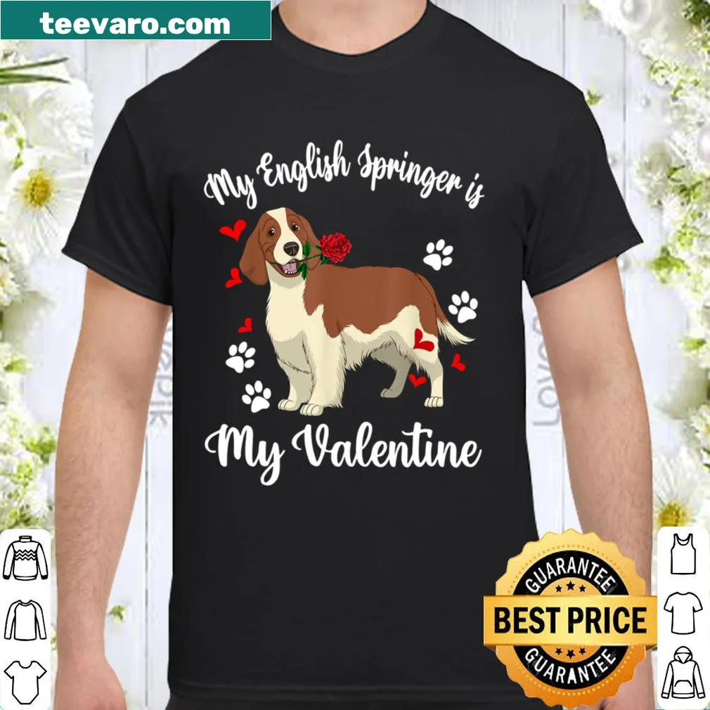 English Springer Spaniel illustration with heart declaring it as a Valentine