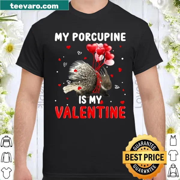Graphic tee with 'My Porcupine Is My Valentine' text and a porcupine illustration