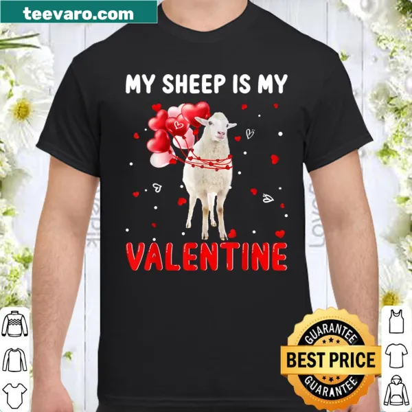 Graphic tee with 'My Sheep Is My Valentine' text and a sheep illustration