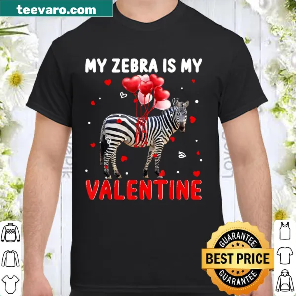 Zebra-themed Valentine's shirt for animal lovers