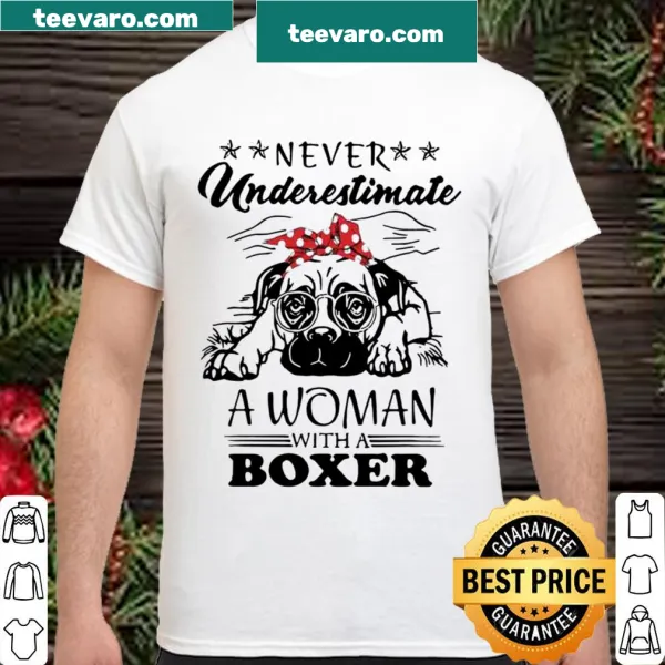 Playful text about women and boxers on a shirt.