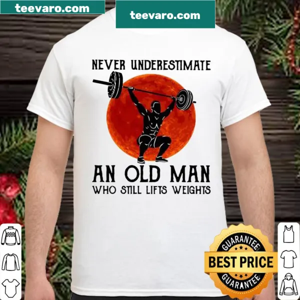 Inspirational fitness shirt with bold typography about strength and age