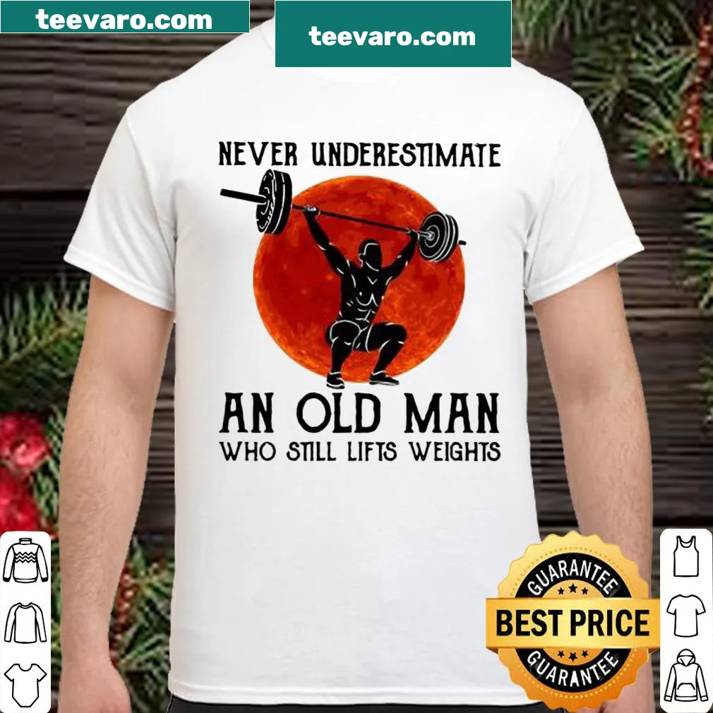Inspirational fitness shirt with bold typography about strength and age