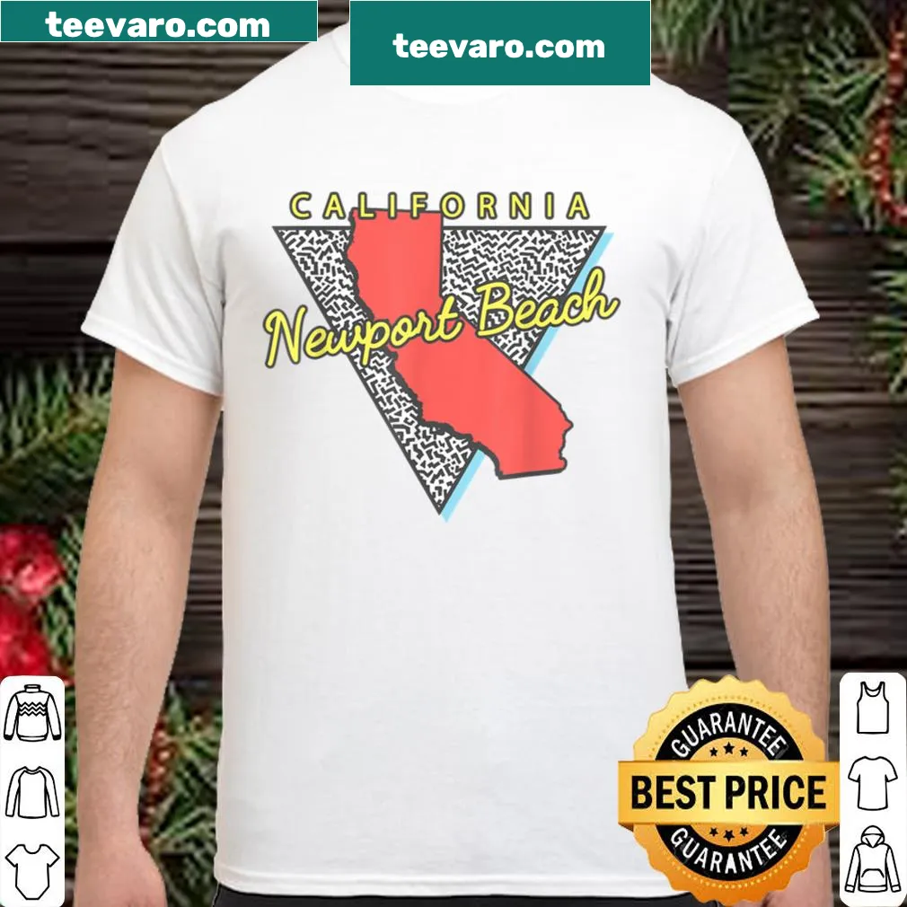 Souvenir shirt featuring Newport Beach triangle design celebrating beach life