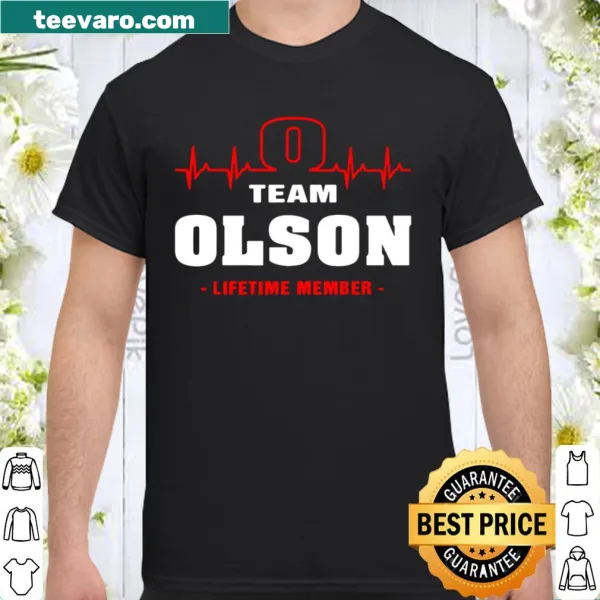 Family-themed shirt featuring 'Team OLSON' graphic celebrating family pride