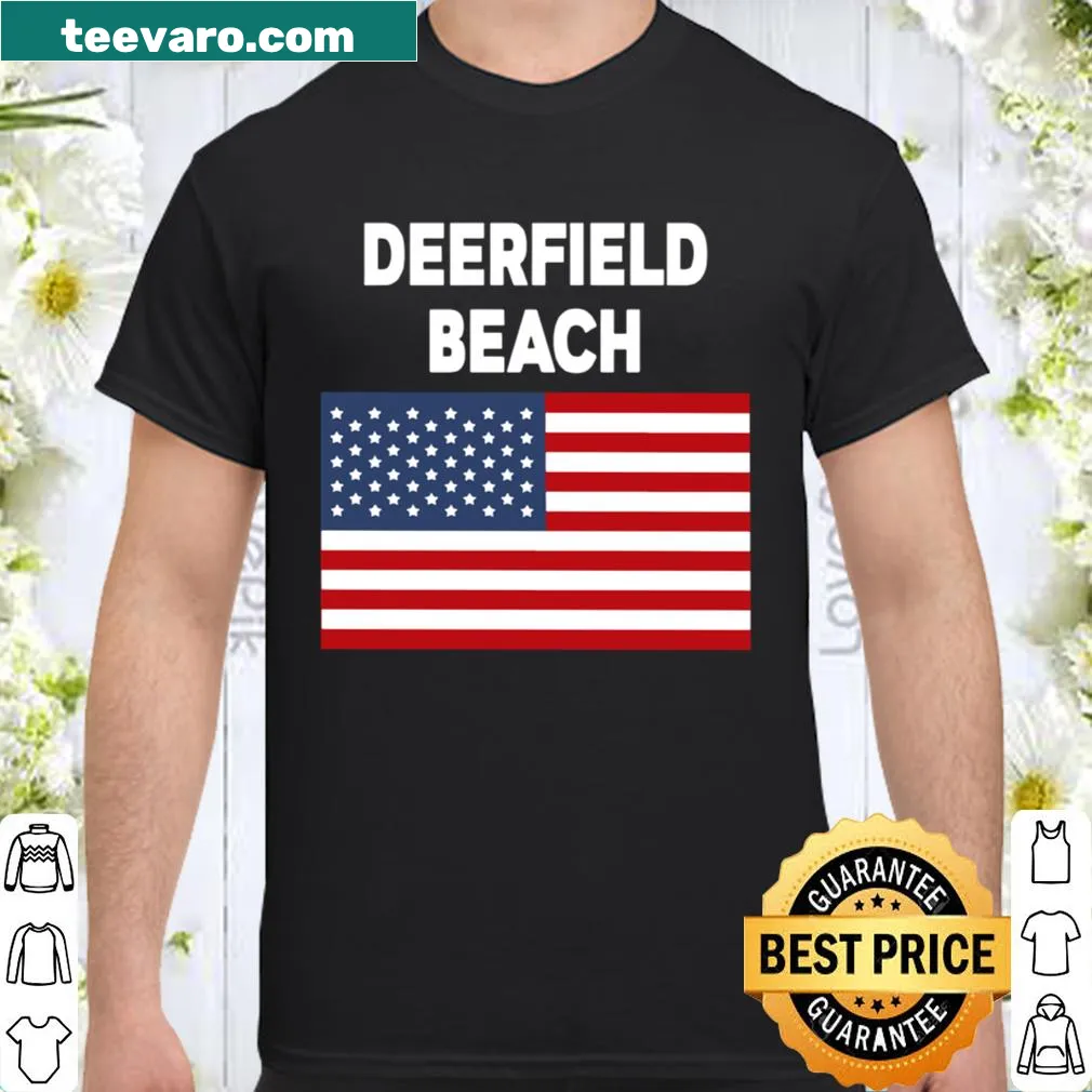 Graphic of the American flag with Deerfield Beach text