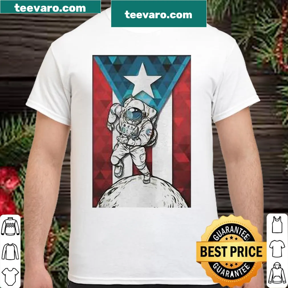 Silhouette of astronaut with Puerto Rican flag design