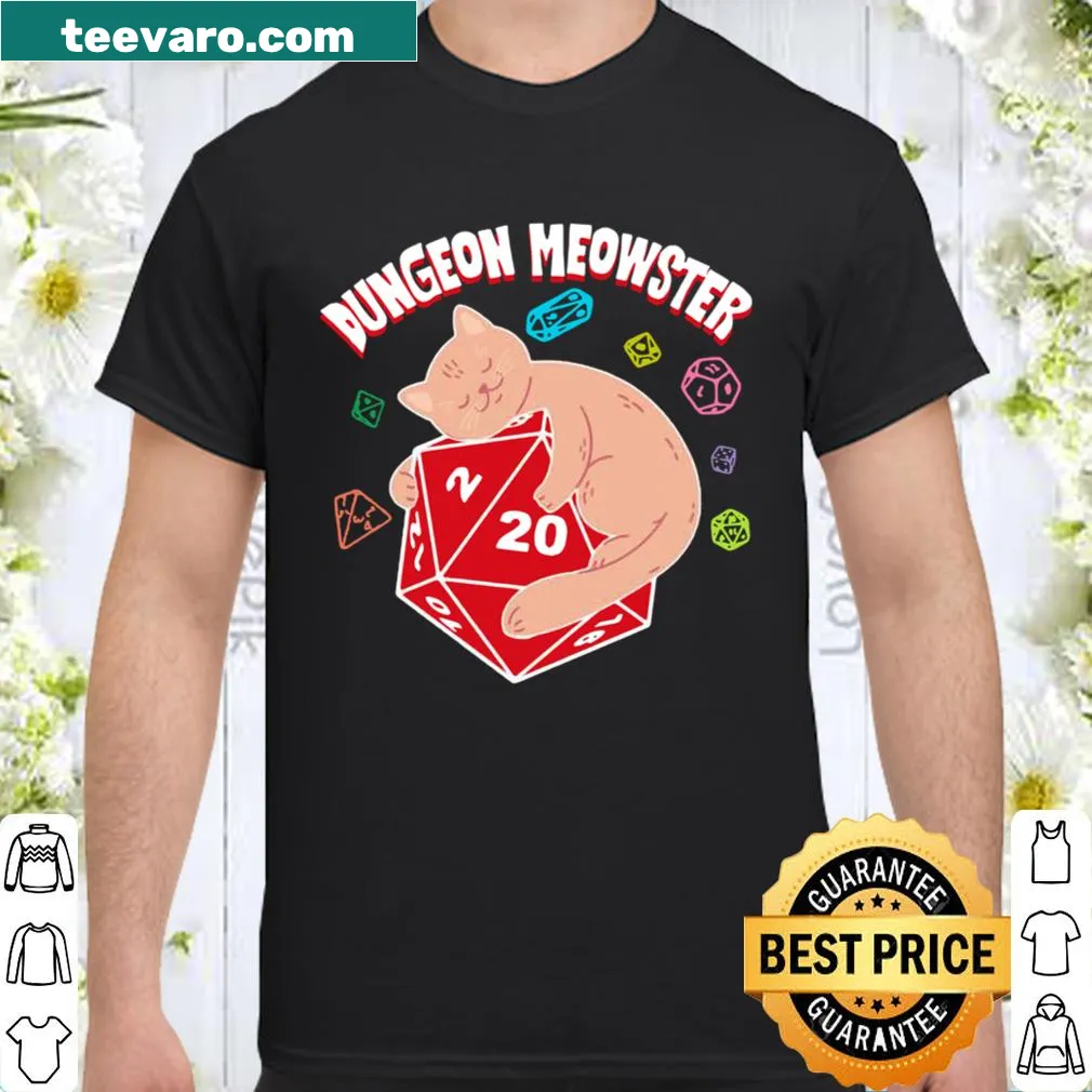 Playful shirt featuring a cat as a Dungeon Meowster