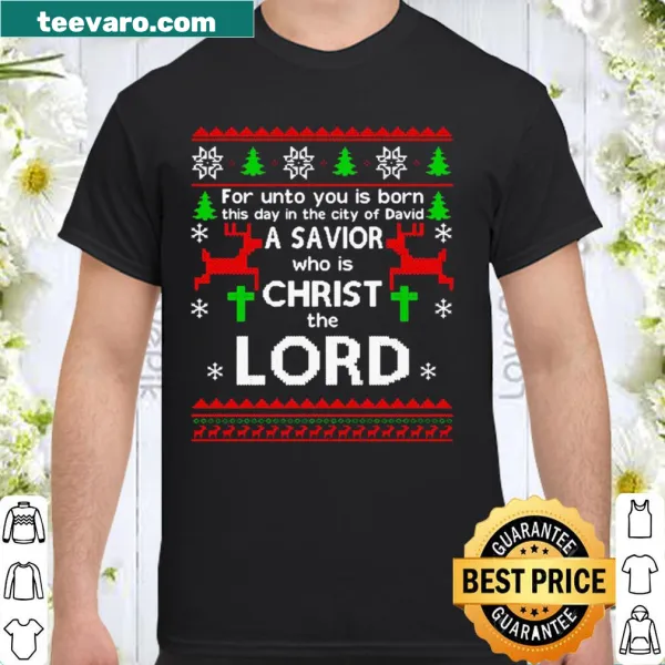 Inspirational Christmas shirt with a faith-based graphic