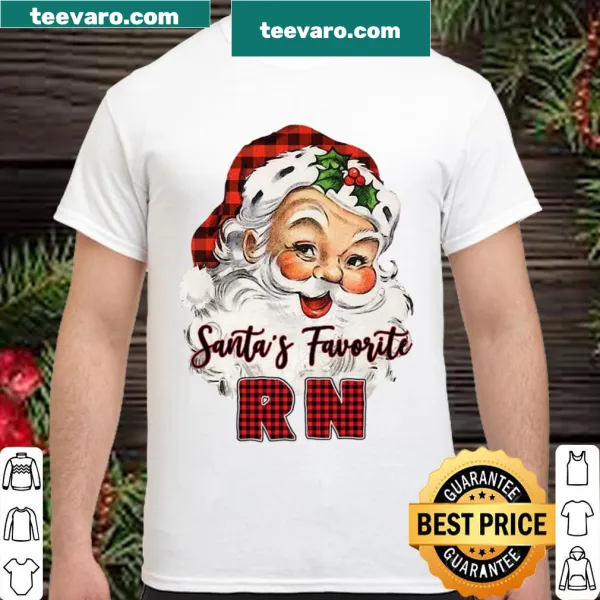 Christmas shirt for nurses with text Santa's Claus Favorite RN