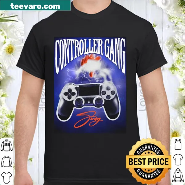 Graphic tee for gamers stating 'Official Controller Gang'