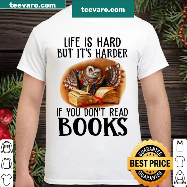 Owl shirt with the message about reading books