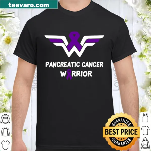 Support shirt with purple ribbon for pancreatic cancer awareness