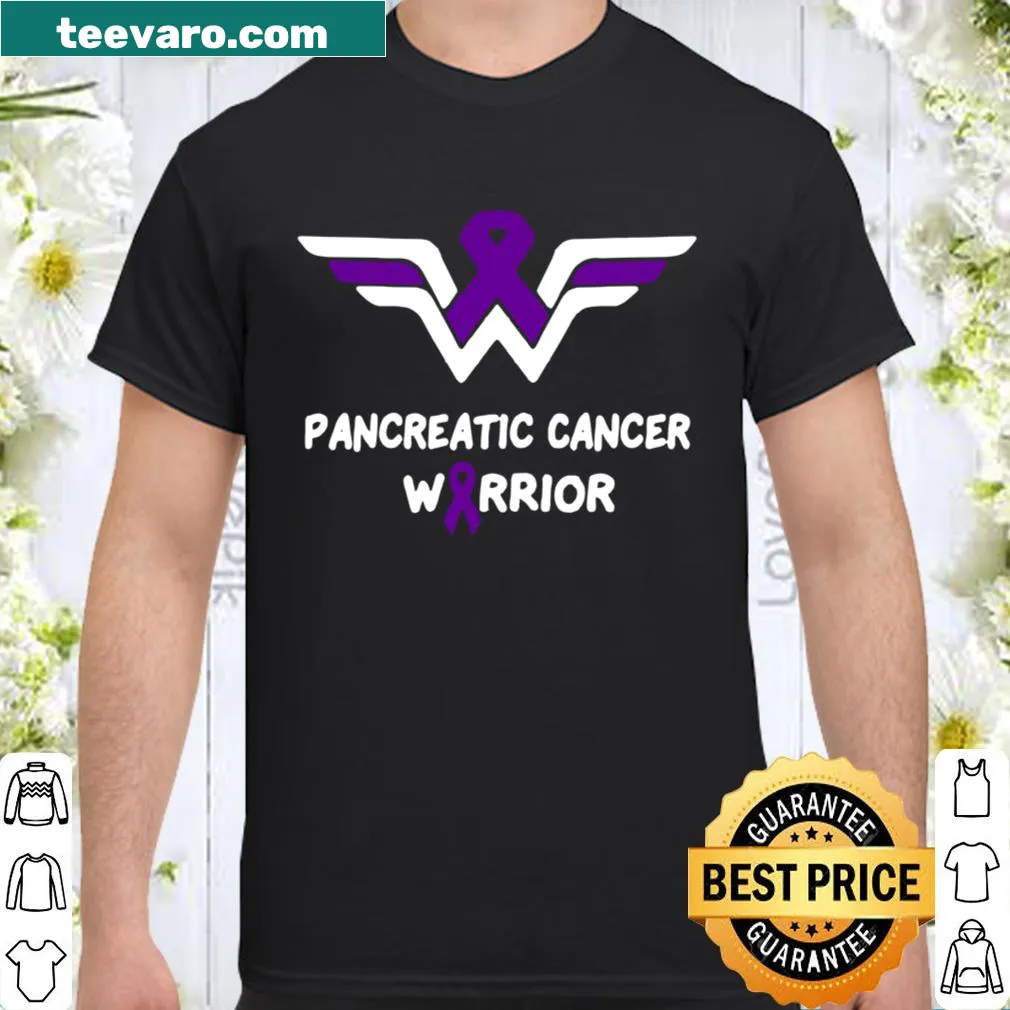 Support shirt with purple ribbon for pancreatic cancer awareness
