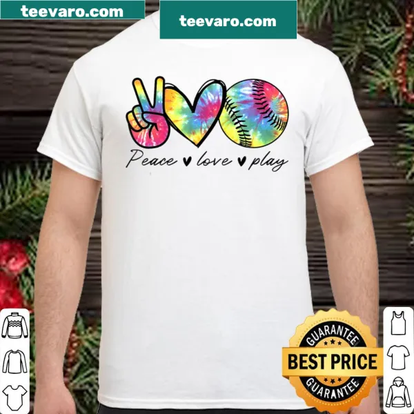Cute softball-themed T-shirt with peace and love design