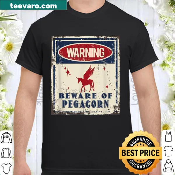 Fantasy-themed shirt warning of a 'Pegacorn' with playful graphics