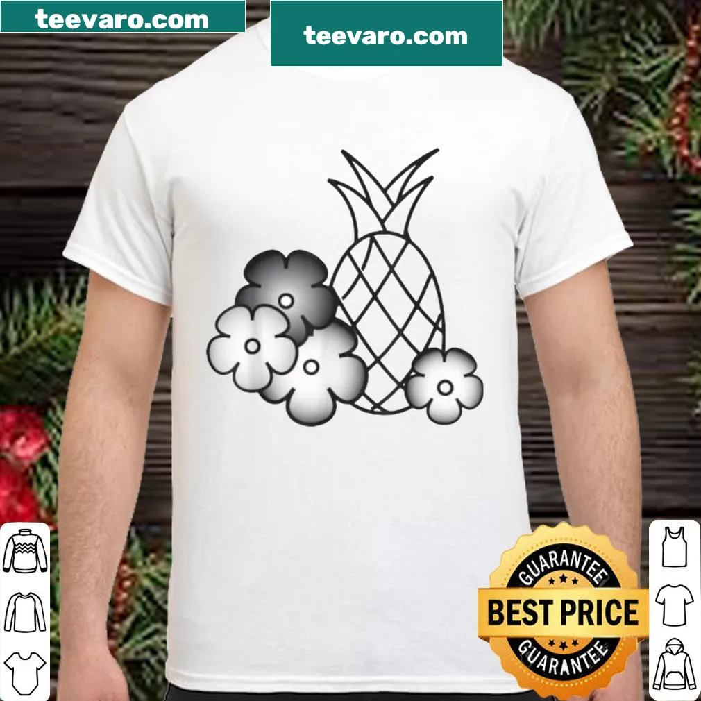 Tropical pineapple and flower design for luau gatherings.