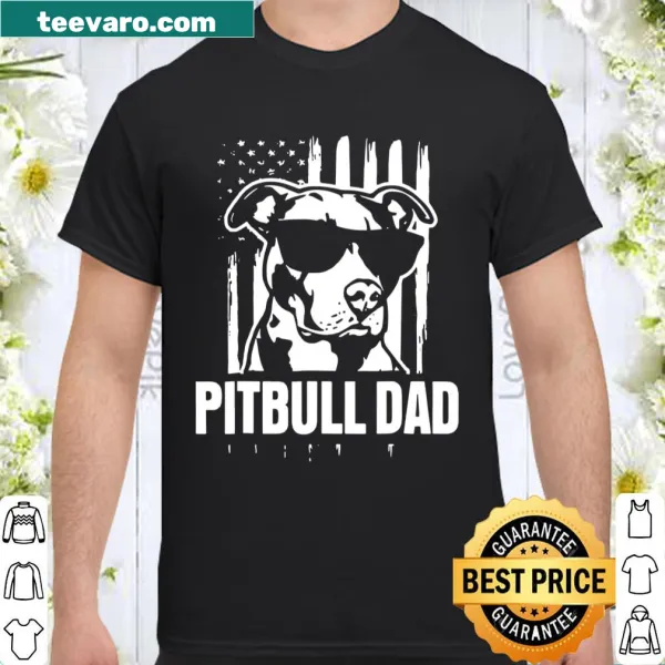 Proud Pitbull Dad t-shirt with bold text