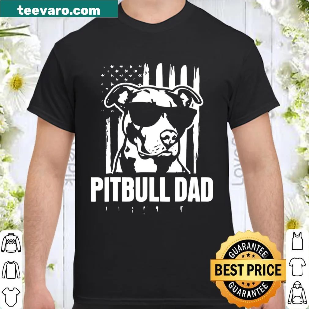 Proud Pitbull Dad t-shirt with bold text