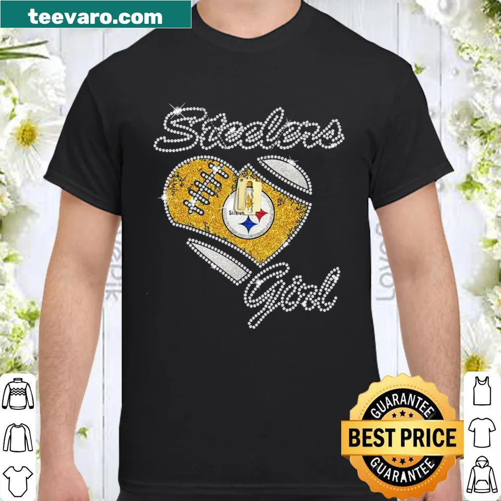 Women's shirt with Pittsburgh Steelers heart and diamond graphic