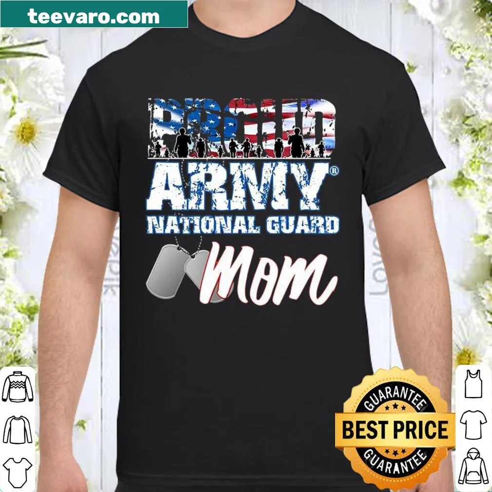 Proud Army National Guard Mom graphic shirt with dogtags