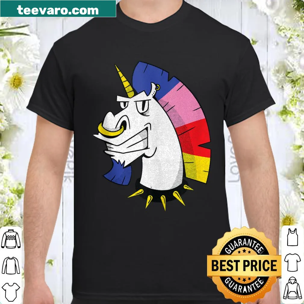 Punk rock unicorn graphic shirt design