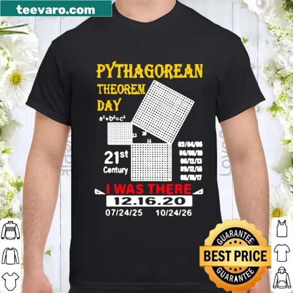 Math teacher shirt celebrating Pythagorean Theorem Day with fun typography