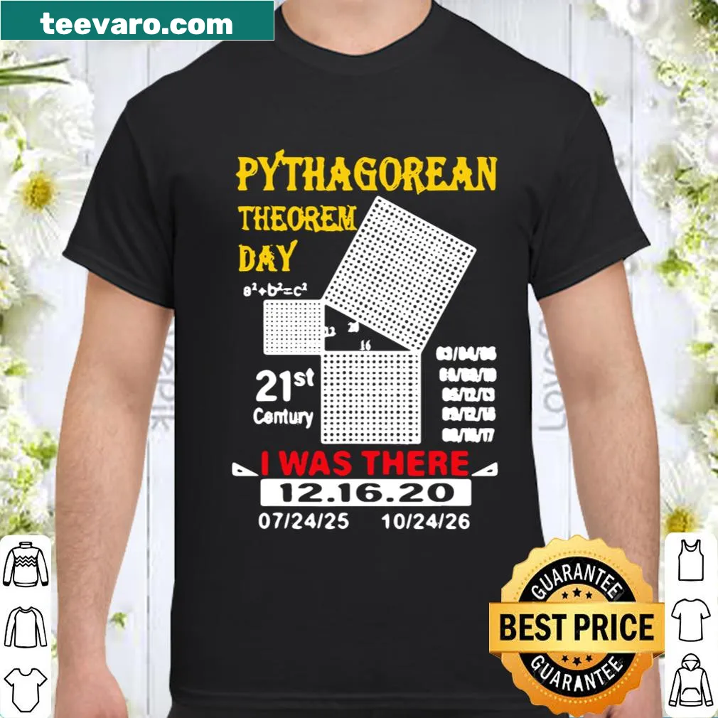 Math teacher shirt celebrating Pythagorean Theorem Day with fun typography