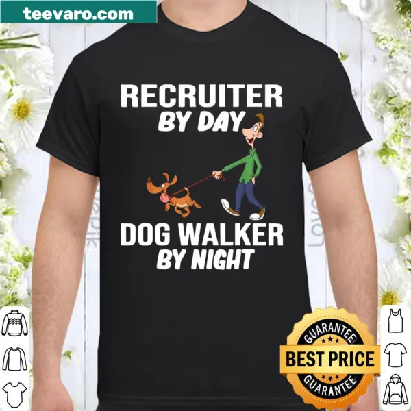 Illustrative graphic representing a recruiter and dog walker.