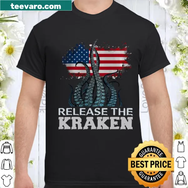 Mythical Kraken design with American theme shirt