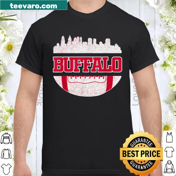Vintage Buffalo football fan t-shirt with city skyline graphic
