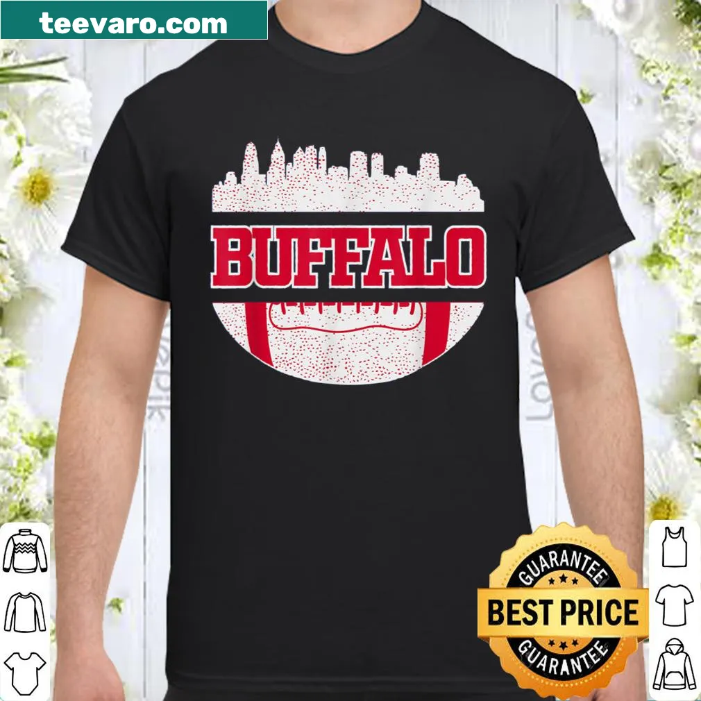 Vintage Buffalo football fan t-shirt with city skyline graphic