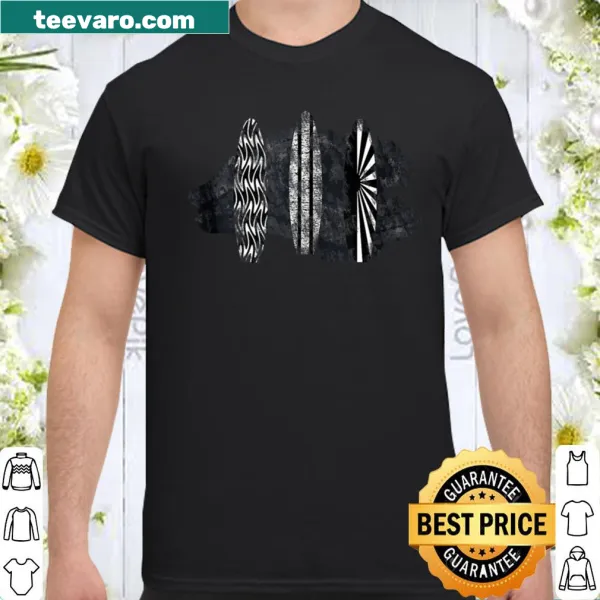 Retro surfboard graphic on a casual t-shirt