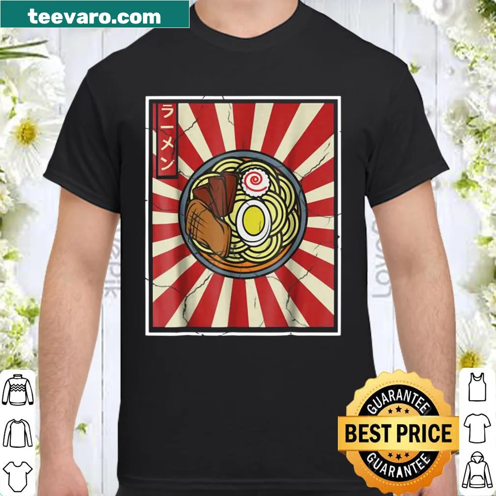 Vintage ramen noodles shirt with playful illustration