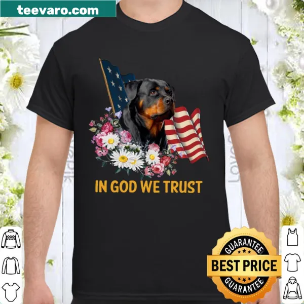Graphic tee featuring a Rottweiler and religious message