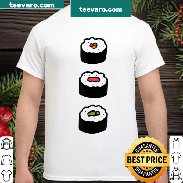 Graphic t-shirt featuring a playful sushi roll design.
