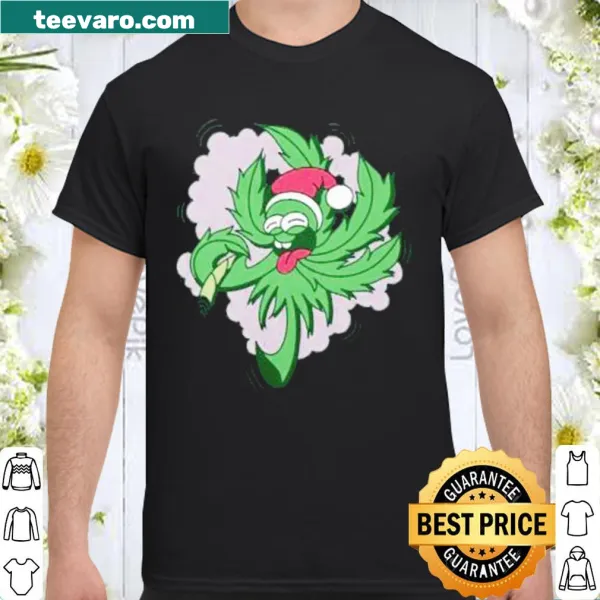 Playful Christmas shirt featuring Santa in a humorous setting