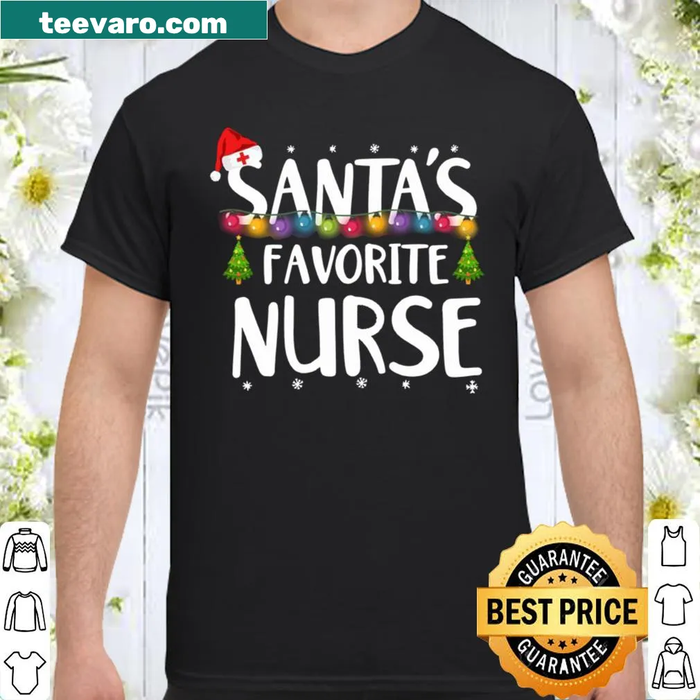 Santa's Favorite Nurse shirt with festive design
