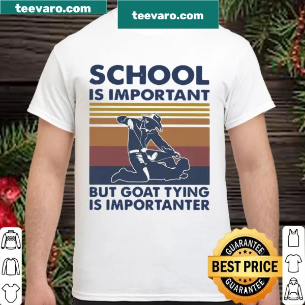 Vintage shirt with humorous goat tying text