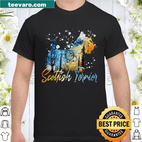 Watercolor Scottish Terrier shirt for dog lovers