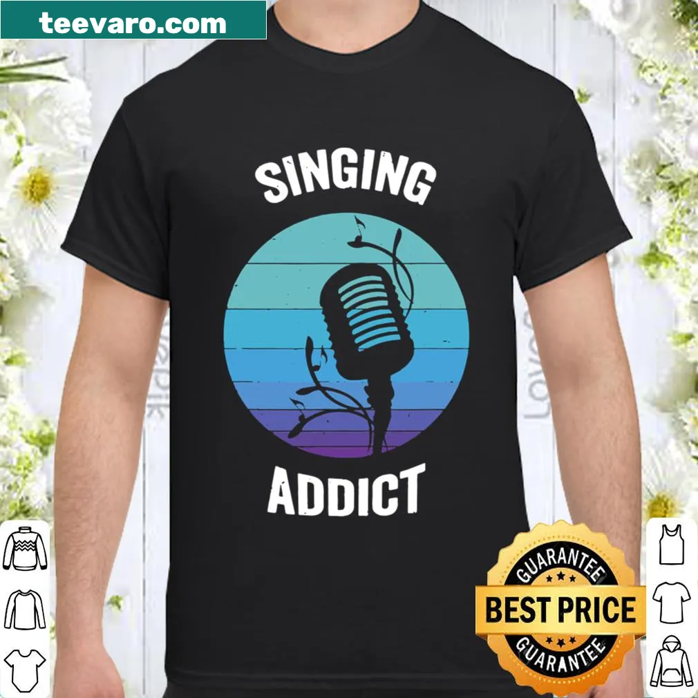 Vintage-style shirt celebrating singing and karaoke with a playful graphic