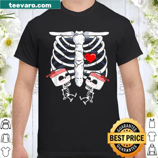 Funny skeleton pregnancy X-ray design for expectant mothers.