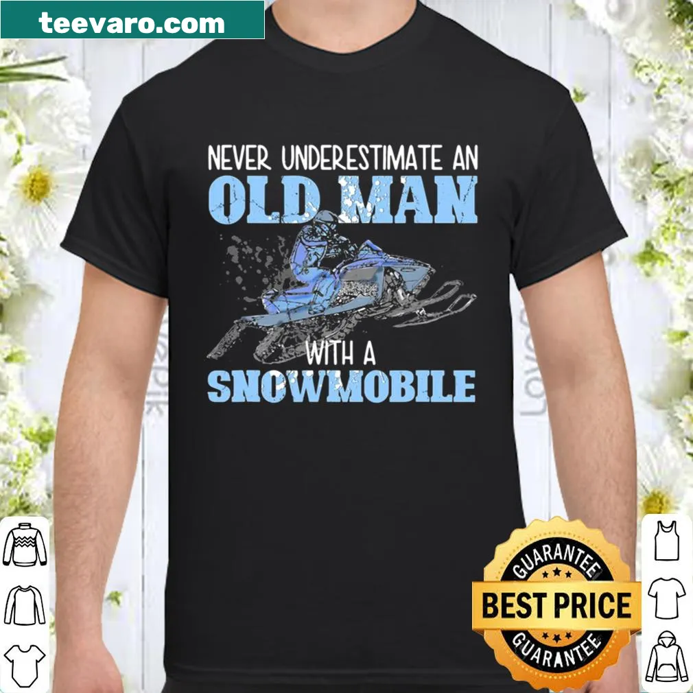 Snowmobile-themed shirt with helmet and beard illustration