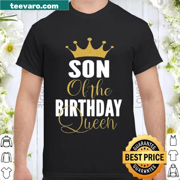 Birthday-themed T-shirt with 'Son Of The Birthday Queen' text