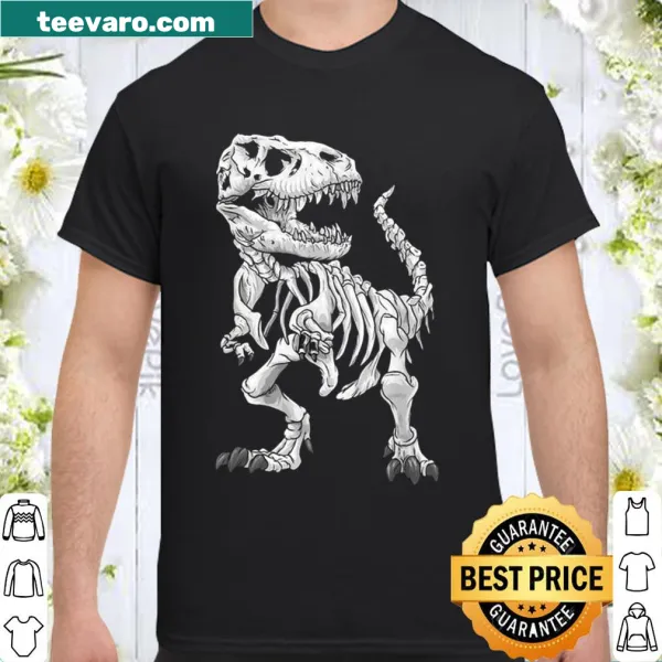 Shirt featuring detailed T-Rex skeleton graphic