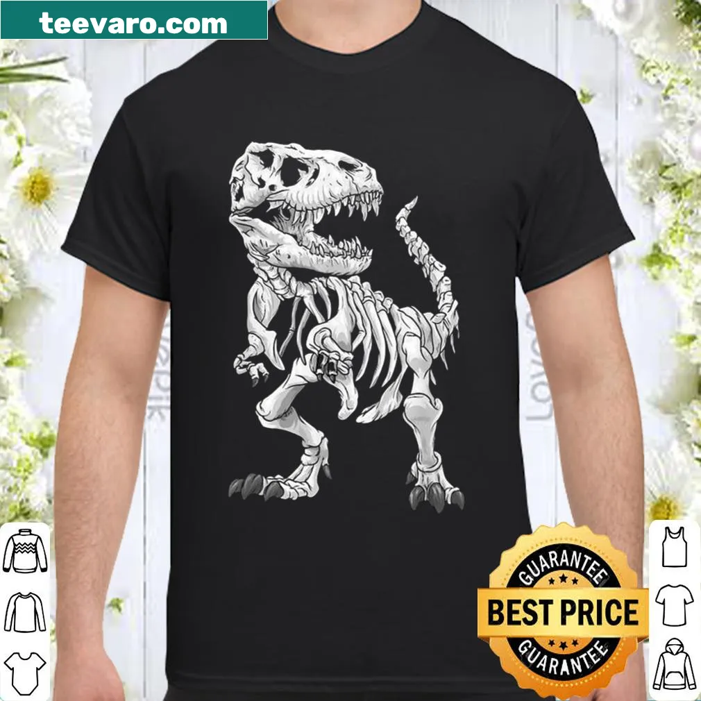 Shirt featuring detailed T-Rex skeleton graphic