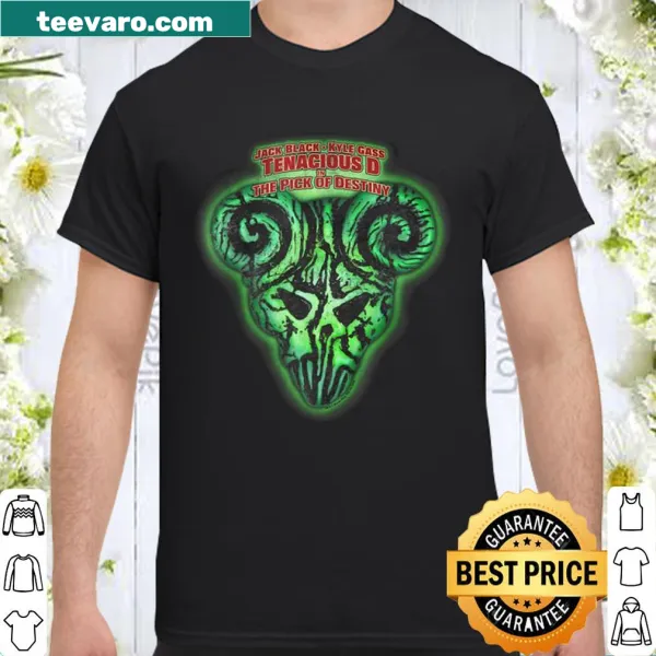 Vintage-style shirt featuring Tenacious D pick graphic